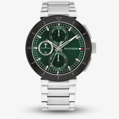 Tommy Hilfiger Stainless Steel Green Dial Multi-function Men's Watch
